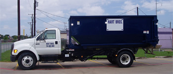 truck for dumpster rentals in Dallas, Texas